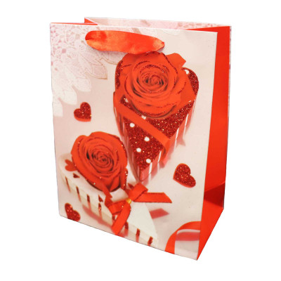 Dárková taška Růže s bonboniery 23x18cm