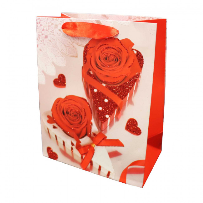 detail Dárková taška Růže s bonboniery 23x18cm