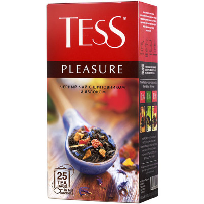 Černý čaj Tess Pleasure jablko a šípek 25x1,5 g