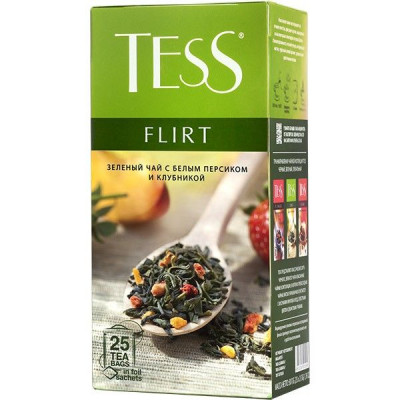 Zelený čaj jahoda a broskev Tess 25x1,5 g