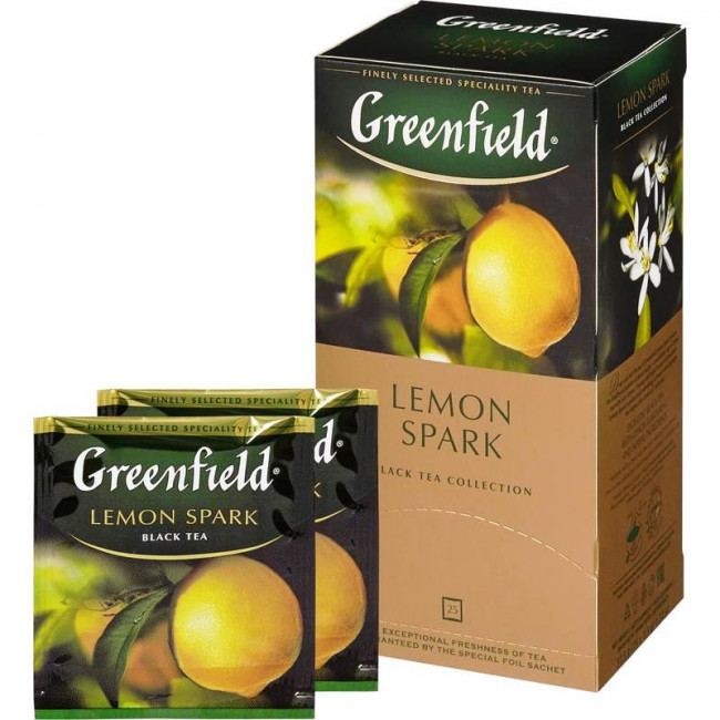 detail Černý čaj Lemon Spark 25*1,5g Greenfield