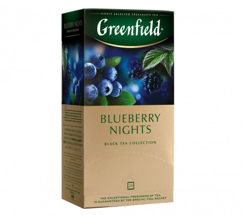 Černý čaj Blueberry Nights Greenfield 25*1,5g
