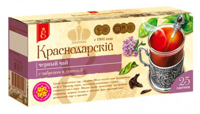 Černý čaj s čabrecom a dušicou 25*2g Krasnodarskij
