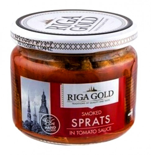 Úzené šproty v tomatové omáčce 250g Riga Gold