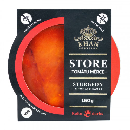 Jeseter v rajčatové omáčce 160g KHAN Caviar