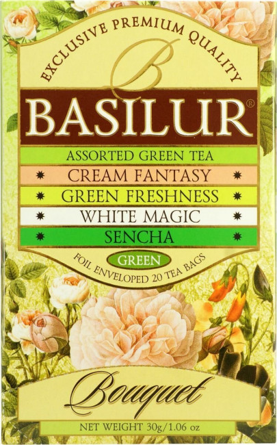 detail Mix zelených čajů Basilur 25*2g Bouquet