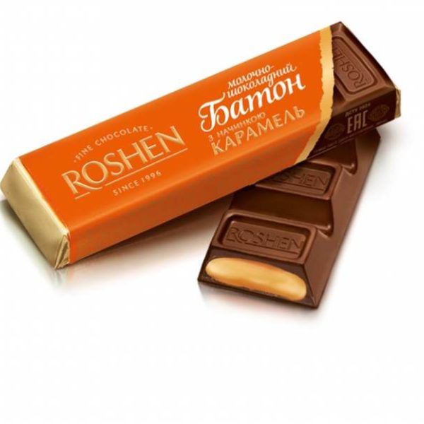 detail Mléčná čokoláda s karamelem Roshen 40g