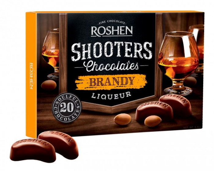 detail Bonboniéra s brandy likérem 150g Roshen Shooters