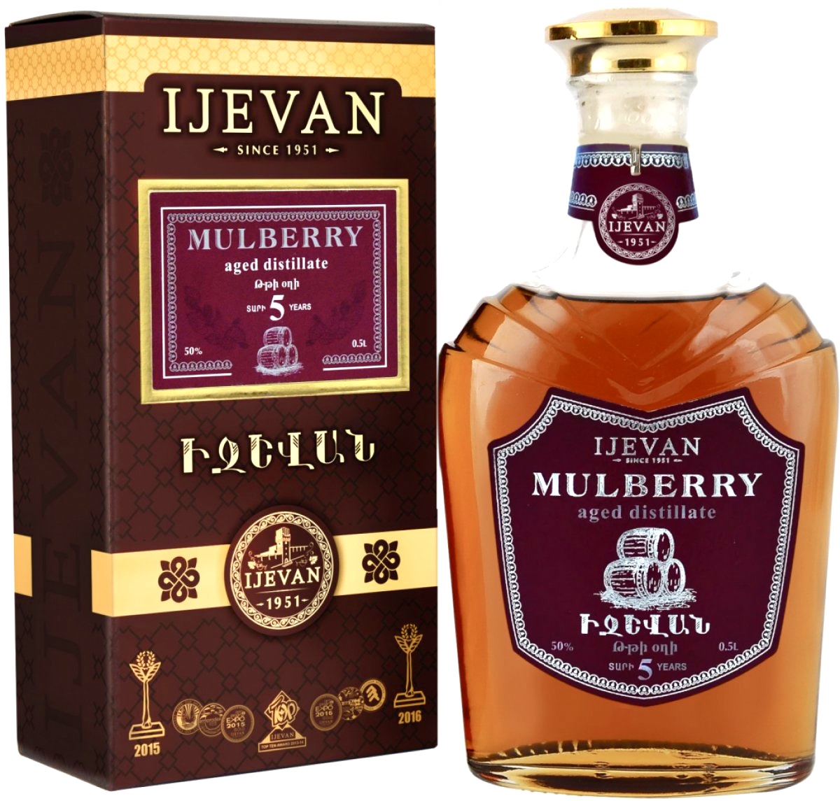 Brandy Mulberry 5 let 0,5L 40% IJEVAN