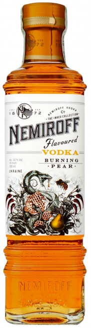 detail Vodka s příchutí pečené hrušky 0,5L 40% Nemiroff Burning Pear