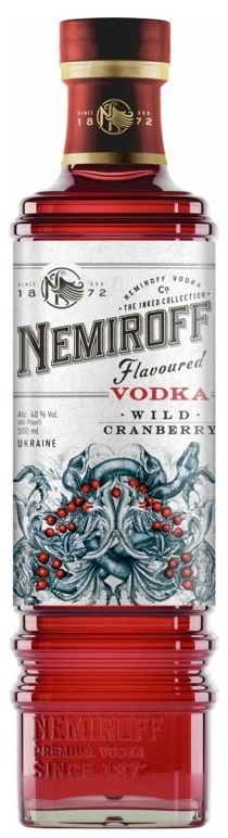 Vodka Wild Cranberry s prichuti brusinky 0,5L 40% Nemiroff
