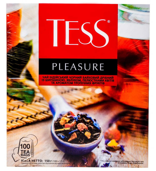detail Černý čaj Šípek a jablko 100x1,5g Tess Pleasure