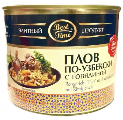 Hotové jídlo Plov Uzbeckij s hovězím masem 525g Best Time