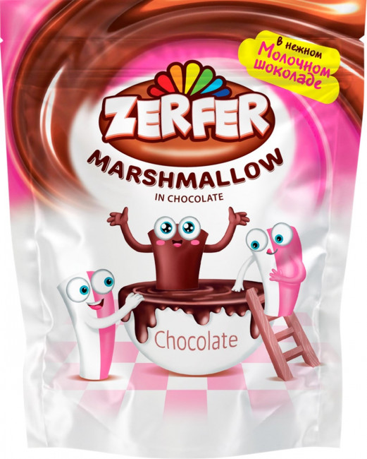 detail Marshmallow v čokoládě s prichuti jahod a smetany 80g Zerfer