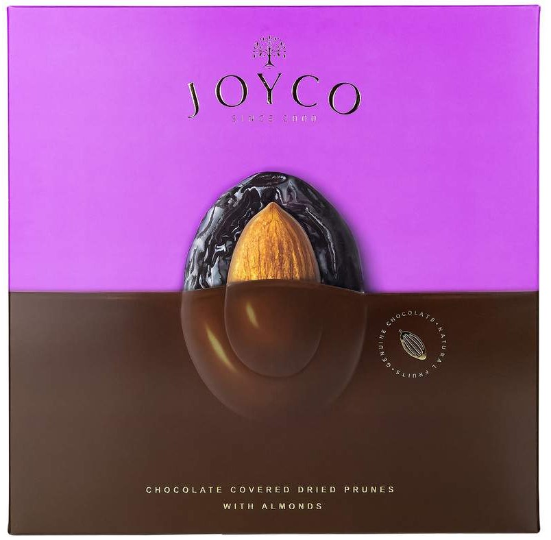 Sušené švestky v čokoládě s mandlemí 155g Joyco