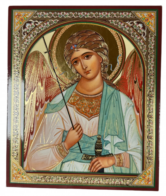 detail Ikona dřevěná Angel Khranitel' 15x18cm v pouzdře