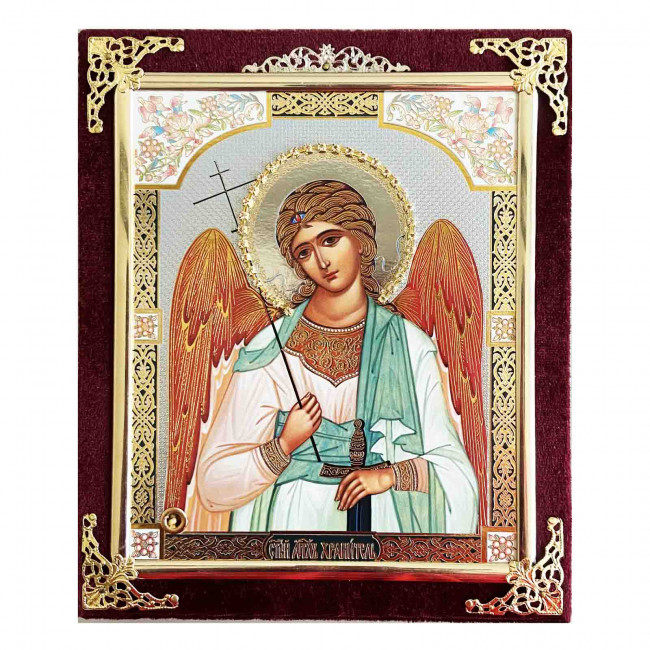 detail Ikona v sametu 15x18cm Angel Khraniel