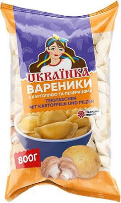 Вареники с картофелем и шампиньонами 800г Украинка