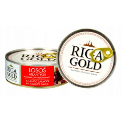 Losos atlantický v rajčatové omáčce 230g Riga Gold