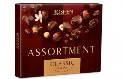Коробка конфет Ассорти Classic Горький шоколад 154г Roshen